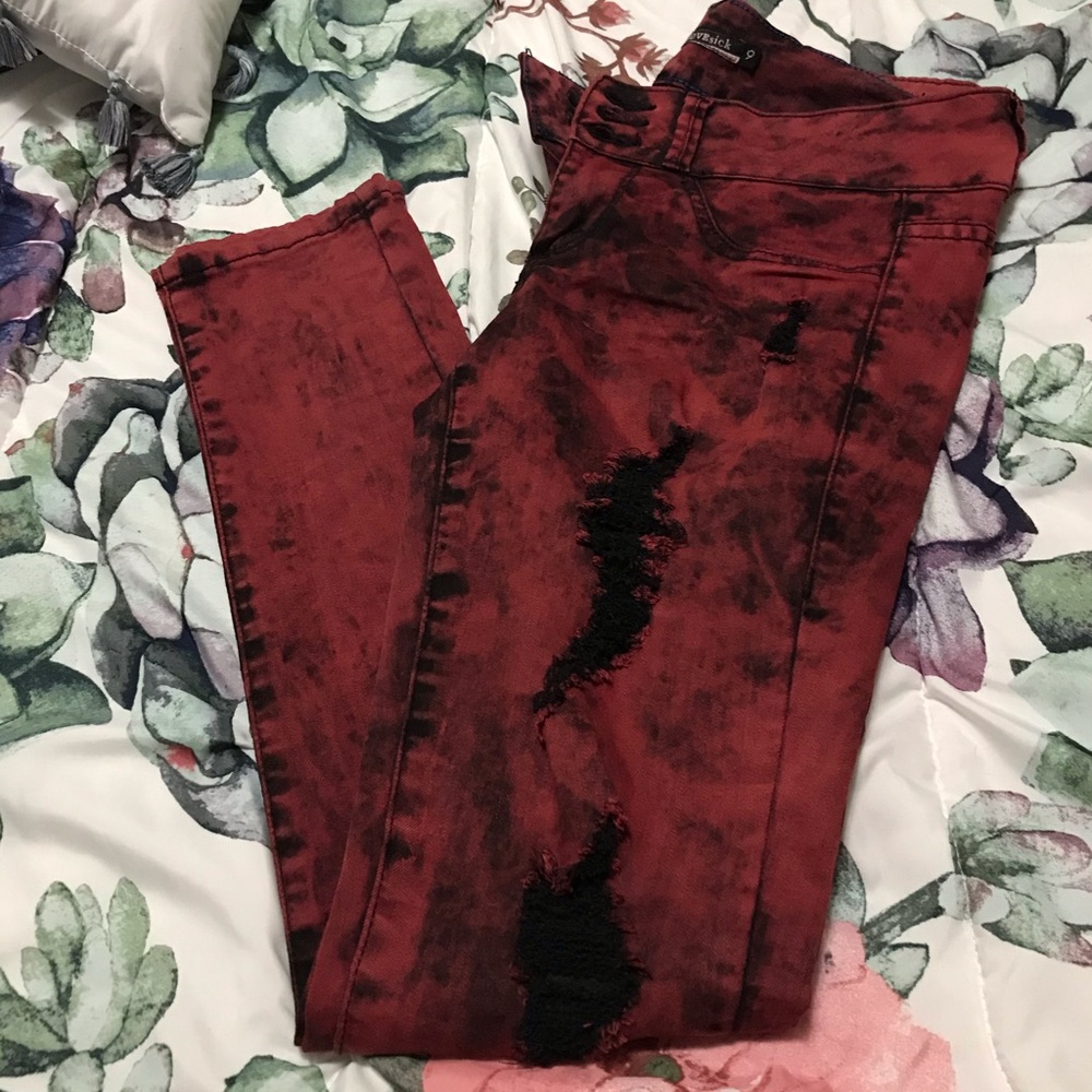 Lovesick Red Cruella Super Skinny Jeans